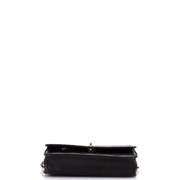 Chanel Turnlock CC Wallet on Chain Quilted Caviar Black - Picture 4 of 6